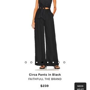 Faithfull the brand black wide leg pant NWT